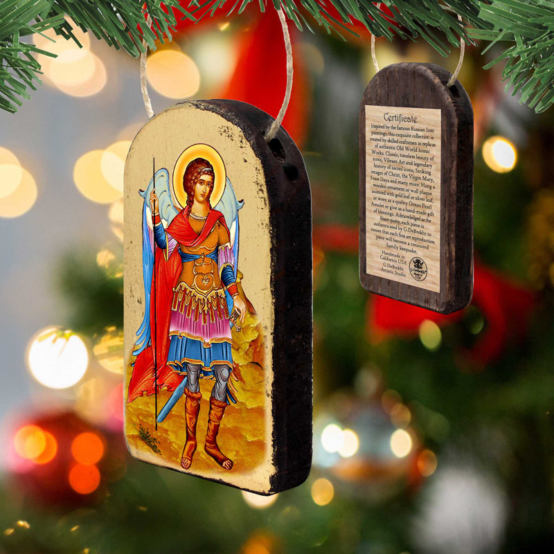 Inspirational Icon 5'' Handmade Wood Shatterproof Photo Ornament
