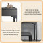 Coiffeuse 39,37 "minimaliste réglable en bois massif gris foncé avec miroir