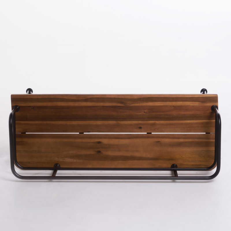 Wood And Metal Rustic Outdoor Seat - 48X18x26 In, 26.93 Lb, Bench With Frame Patio, 48"X18"X26", Lbs, Color
