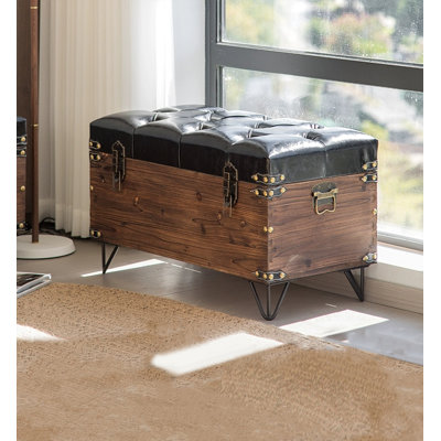 American Traditional Upholstered Shoe Storage Bench with Corner Protectors