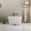 49'' Acrylic Freestanding Soaking Tub, Square Japanese Bath, Glossy White, Spacious Interior Bathing Option