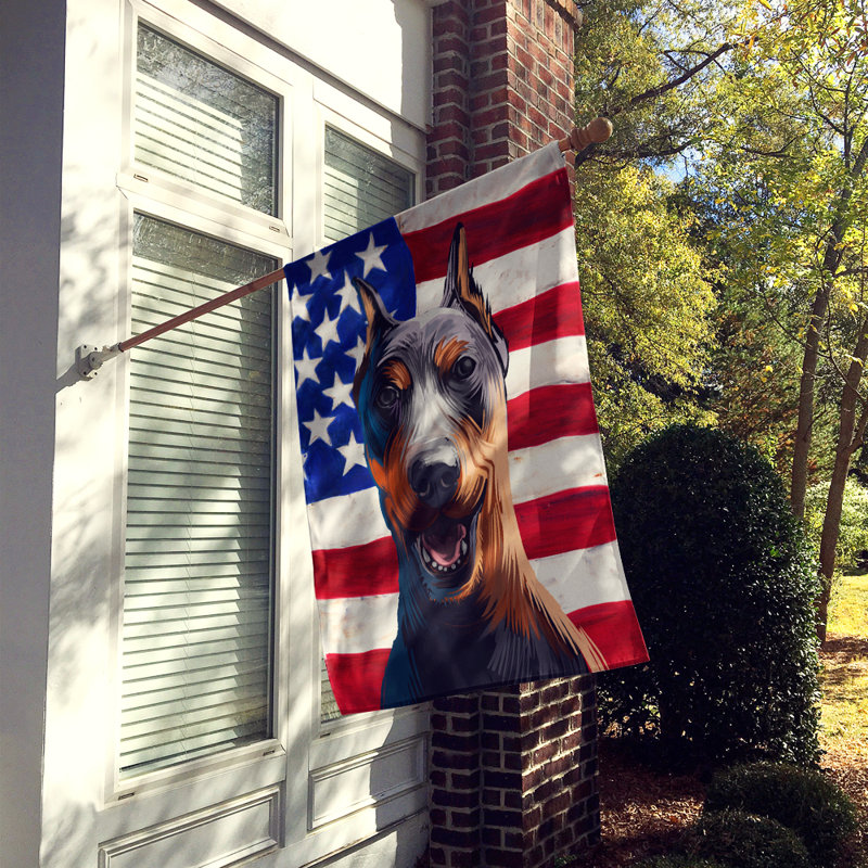Polyester à 2 côtés 28 x 40 po drapeau maison, Pinscher allemand