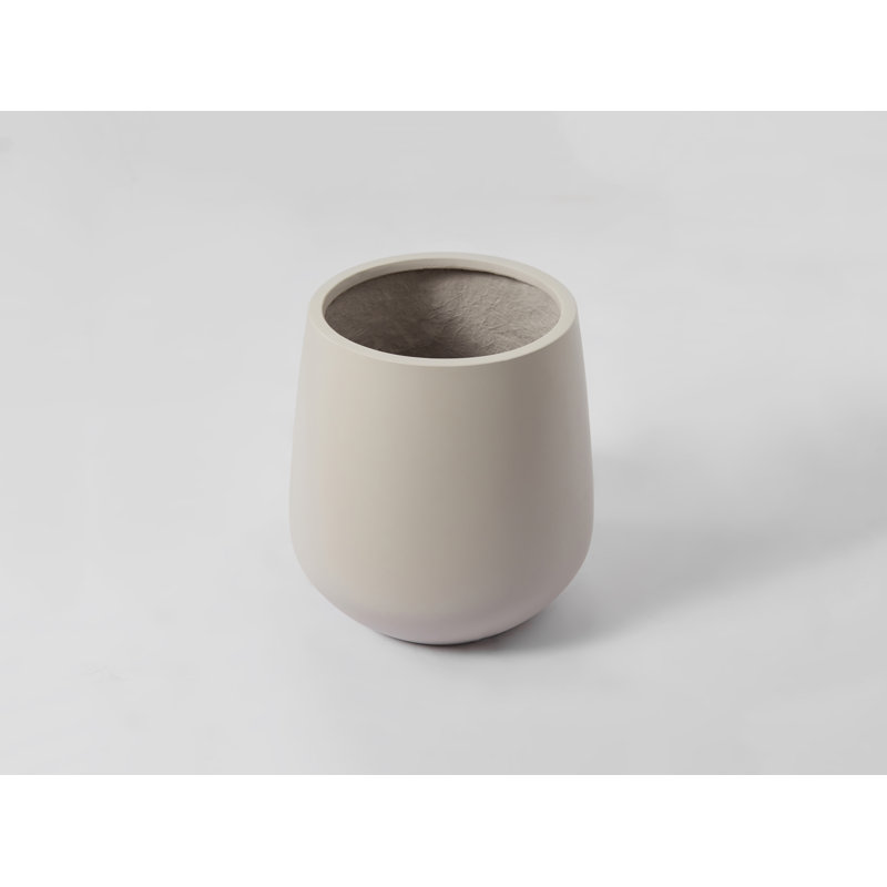 Fion Handmade Pot Planter, 11.75" H x 9.25" W x 9.25" D, Gray Cream