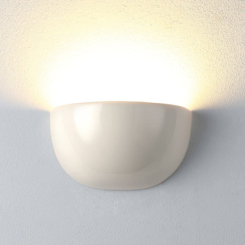 Applique murale en céramique blanche 1 lumière