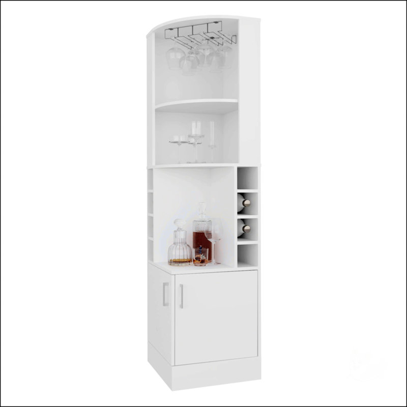 White Corner Bar Cabinet