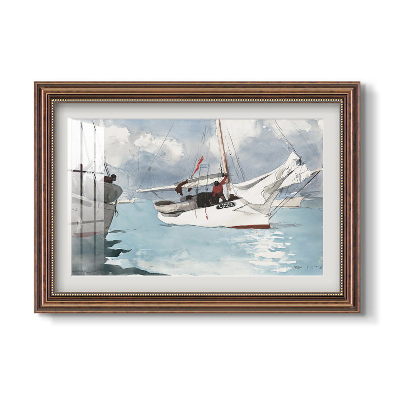 Bateaux de pêche, Key West, 1903 - Winslow Homer - Estampe encadrée sur mesure, 16x22 INNER SIZE, Framed Print with Mat