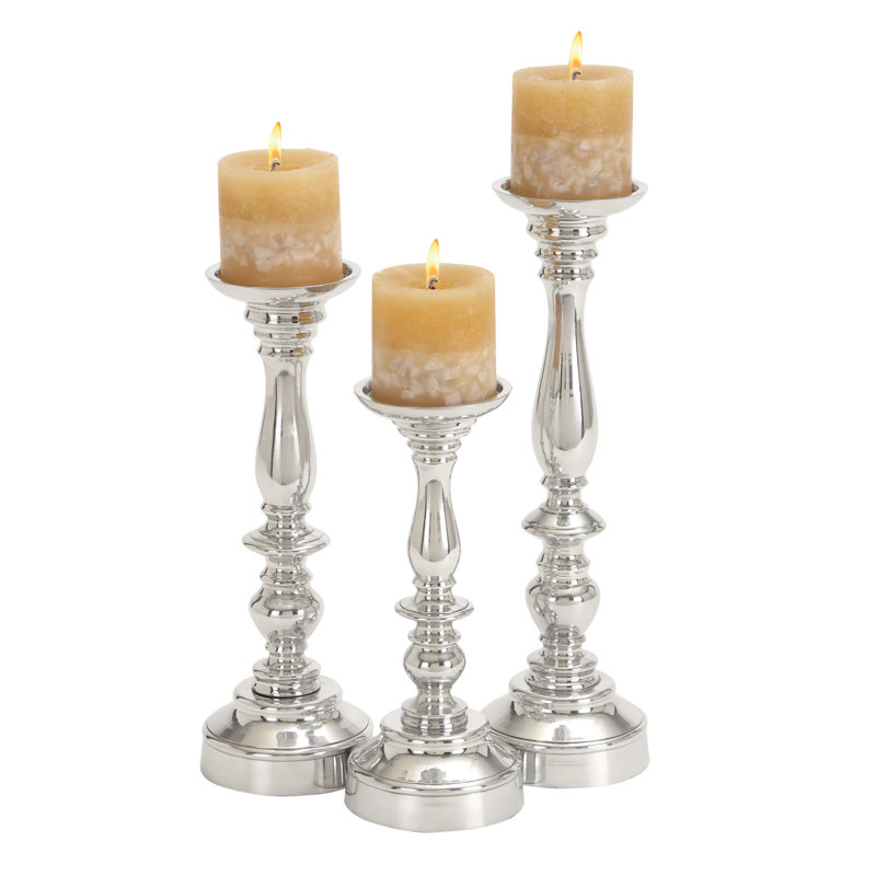 Ensemble de chandelles de table en métal 3 pièces