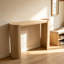Console 47 po en bois aggloméré texturé avec pieds en U