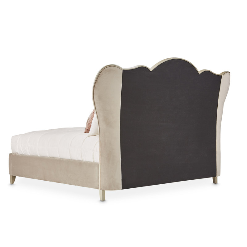 Villa Cherie Velvet Channel Tufted Queen Bed