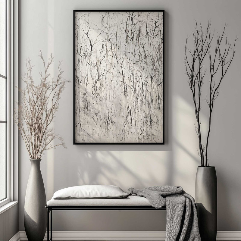 Winter's Lace I, Single Picture Frame Brushed Gold, 17.25" H x 13.25" W