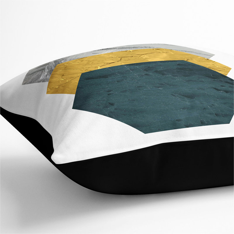 Textured Shapes No.3 Square Throw Cushion, 40cm H x 40cm W x 15cm D, Black