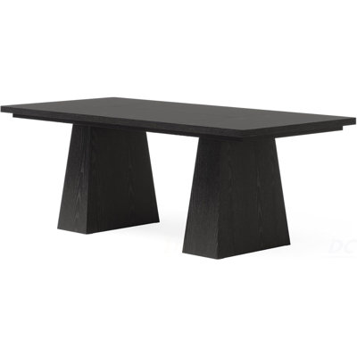 63-Inch Executive Desk, Large Office Computer Desk With Double Pedestal, Modern Simple Workstations Writing Table Conference Table Business Furniture For Home Office, Black, Table