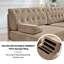 Canapé Chesterfield 76,6 po en velours avec jupe à franges-1947101964-1947101961