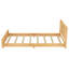 Base de lit plateforme simple avec tête de lit, base de lit plateforme en bois massif, lit de plancher avec lattes de soutien, naturel-576054205