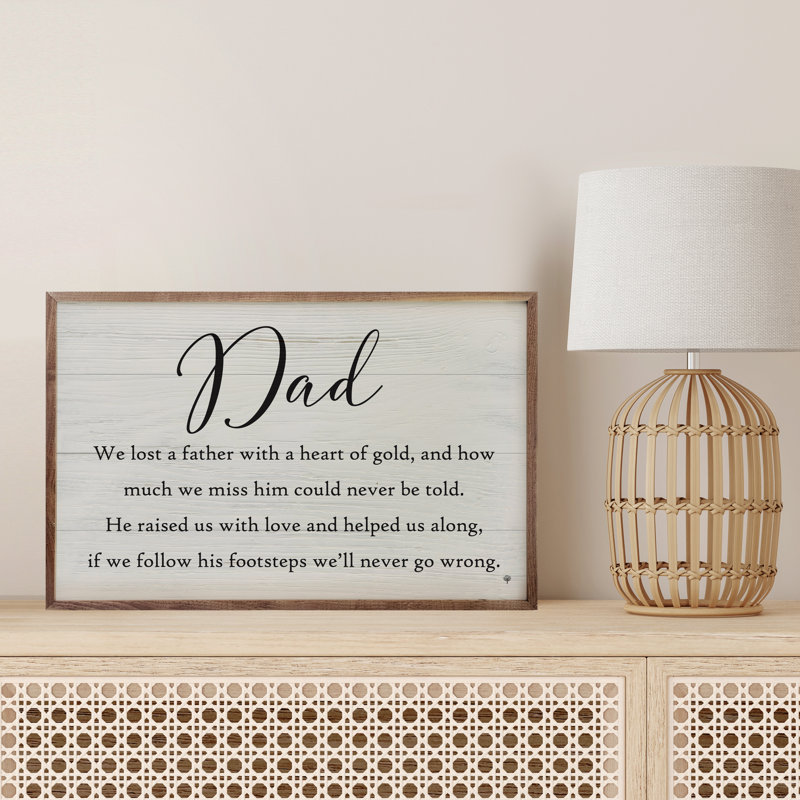 Memorial For Dad Whitewash, 10" H x 16" W