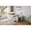 Lit de jour pleine grandeur avec tablettes de rangement, tiroirs, lit gigogne, station de charge, lumière DEL, bureau et armoire, blanc-2126252704