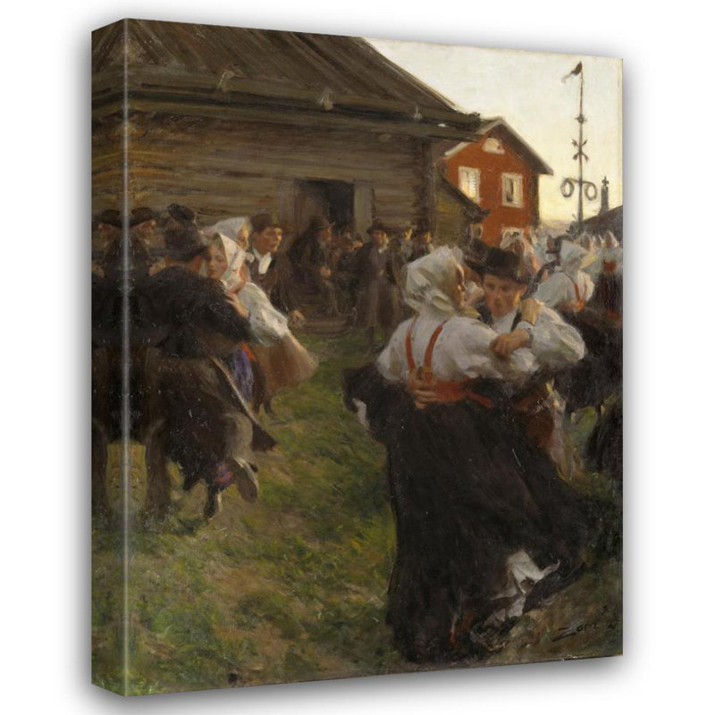 «Midsummer Dance» par Anders Zorn - Art mural sur toile tendue avec châssis, H 18 po x l 14 po