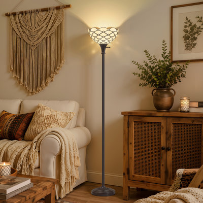 Lampe sur pied avec abat-jour rotatif 11 "en verre 11" et douille rotative 11 "