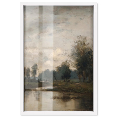 Décoration murale de cuisine Barbizon Scene Shadowbox par Art Remedy, cadre blanc, 16 x 24