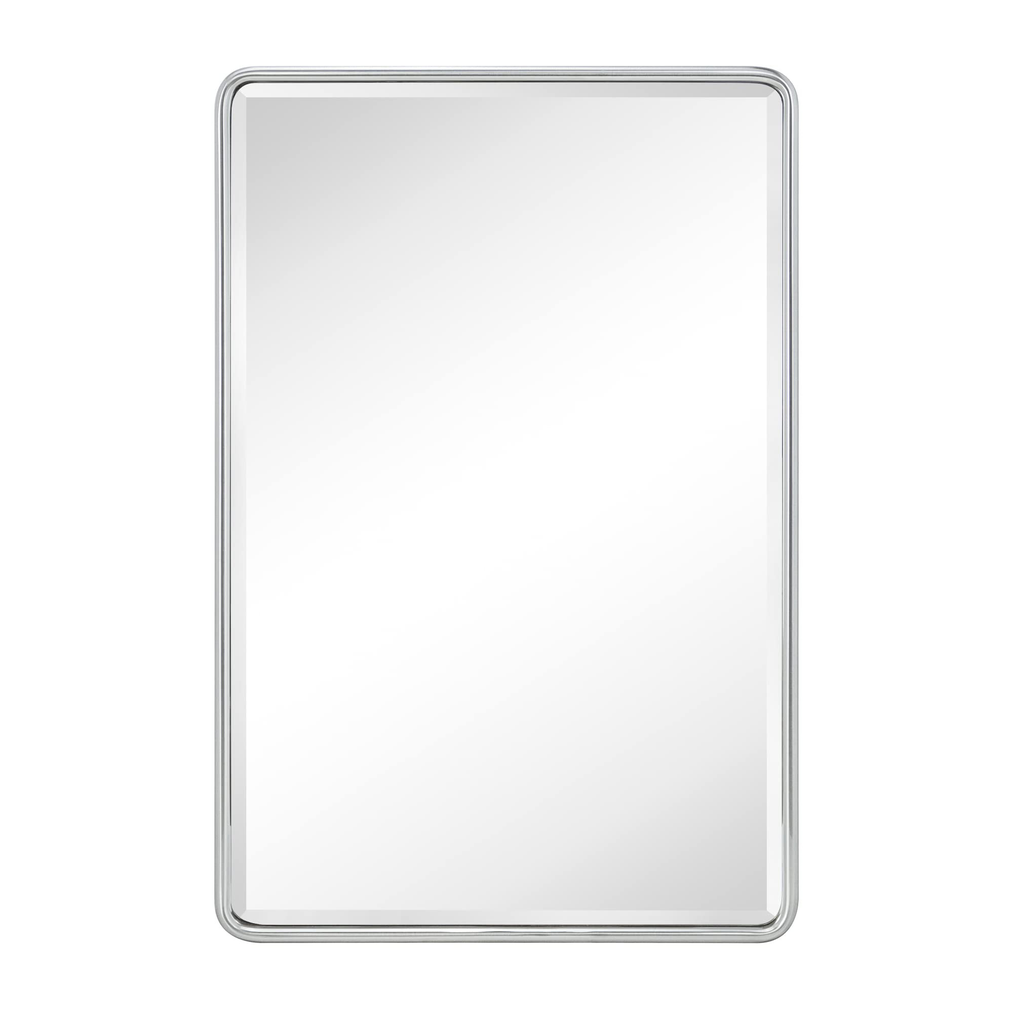Farmhouse Recessed Metal Bathroom Medicine Cabinets with Mirror with Adjustable Tempered Glass Shelves, 24" x 16"