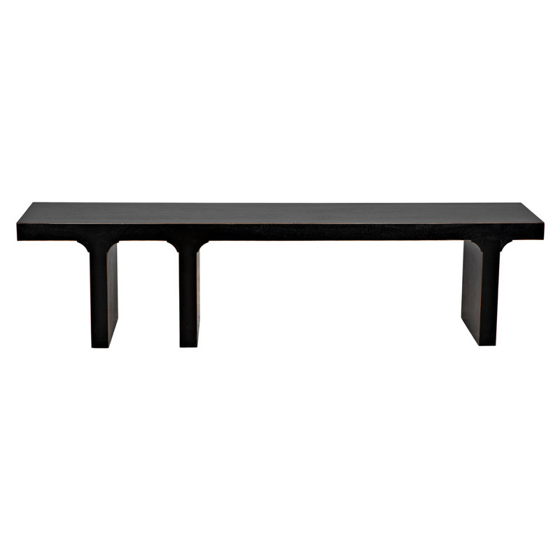 Kir Solid Wood Dining Bench, Black