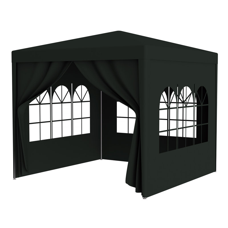 10'X10' Party Tent Outdoor Heavy Duty Gazebo Wedding Canopy + 4 Removable Walls, Green