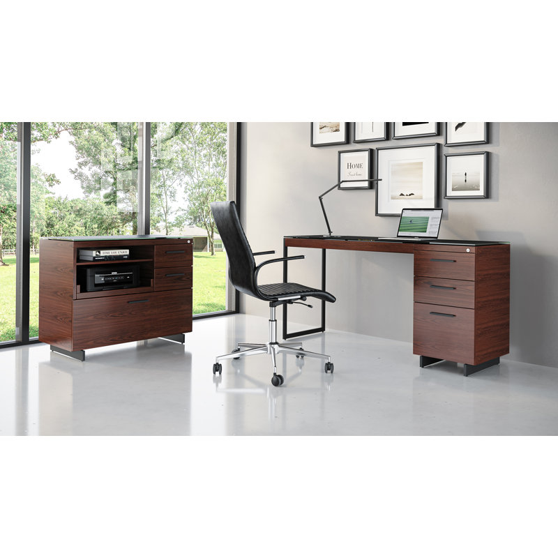 Sequel 20 3 - Drawer File Cabinet, Chocolate Stained Walnut/Black