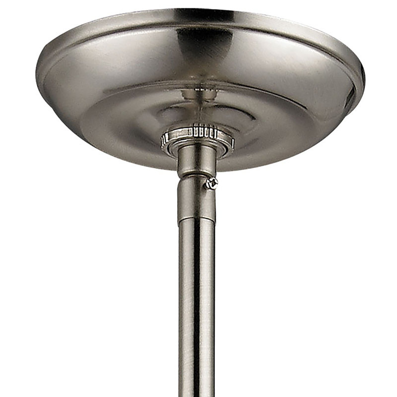 Mini-luminaire suspendu 1 lumière de 9 po de large Rutherford - Nickel brossé, 60 W, H 13 po x l 9 po x P 9 po, Nickel