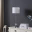 Damarii 26" Silver Metal And Faux Crystal Table Lamp With White Cylinder Shade