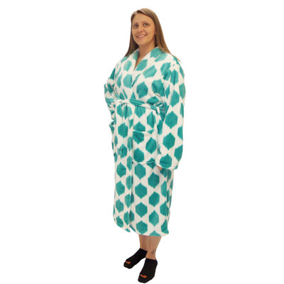 Fleece Gender Neutral Mid-Calf Bathrobe with Pockets