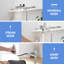 Robinet d'évier de cuisine escamotable, rotation sur 360 °, grande arche, 3 modes de jet, finition chrome / acier inoxydable | Idée de cadeau-122634024