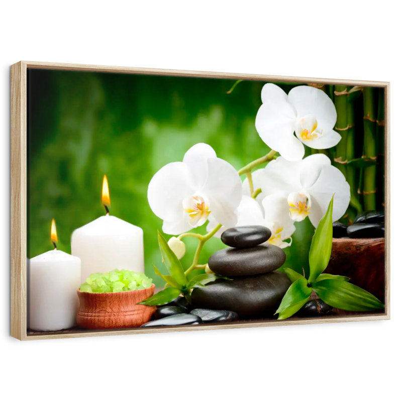 Spa, 37" X 25", Floating Frame Natural Wood