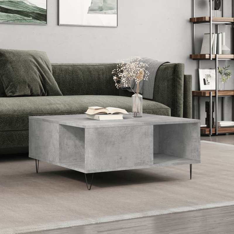 Insani Four Leg Coffee Table with Storage, Concrete Grey