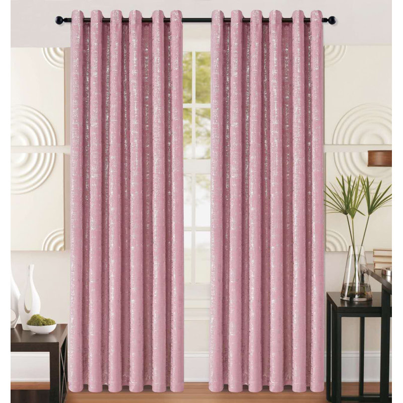 Chehabi Blackout Curtain Pair, Width 168 x Drop 229 cm, Pink