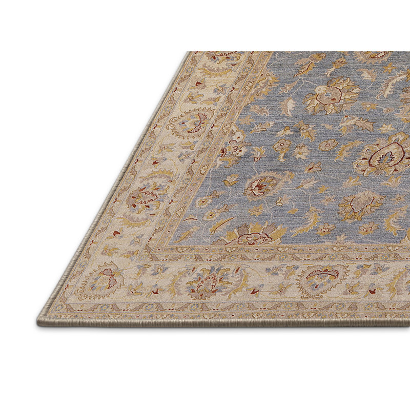 Tapis oriental brun / bleu Hrayr, Rectangle 5 pi x 7 pi