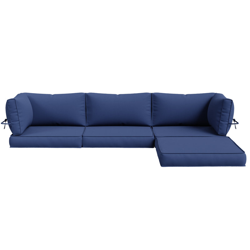 Outdoor Replacement Cushion Set For Seating – Includes 3 Seat Cushions, 3 Back Cushions, 2 Short Back Cushions & 1 Footrest Cushion.