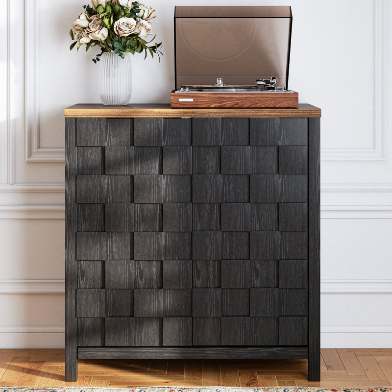 2 - Door Rectangle Accent Cabinet, Black