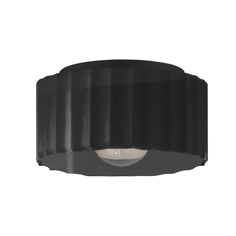 Colgate Outdoor Flush Mount, Gloss Black, 5" H x 8" W x 8" D