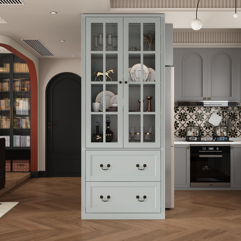 Christene 78.7'' Kitchen Pantry, Light Gray
