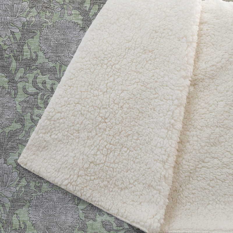 Jeté floral Sherpa ASB677 Addison, Aloès
