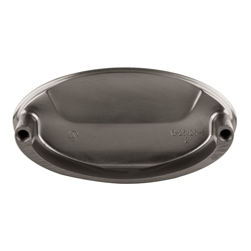 Brixwell BXB22162G10 Armoire de cuisine de forme oblongue à poignée coupelle 3 po nickel satiné d'un centre à l'autre