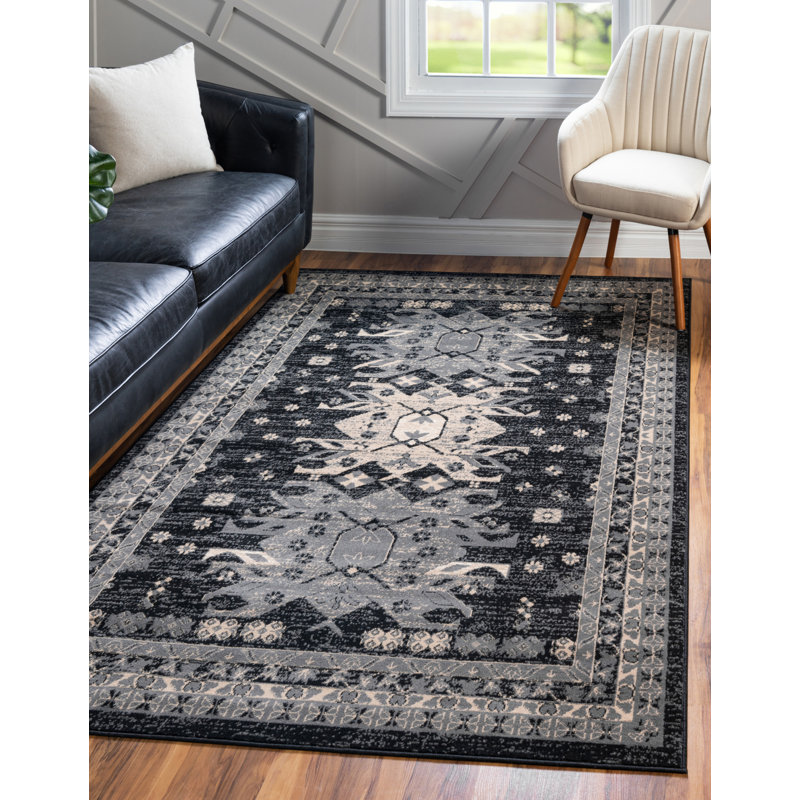 Tapis noir Eesi Southwestern, Rectangle 9 pi x 12 pi