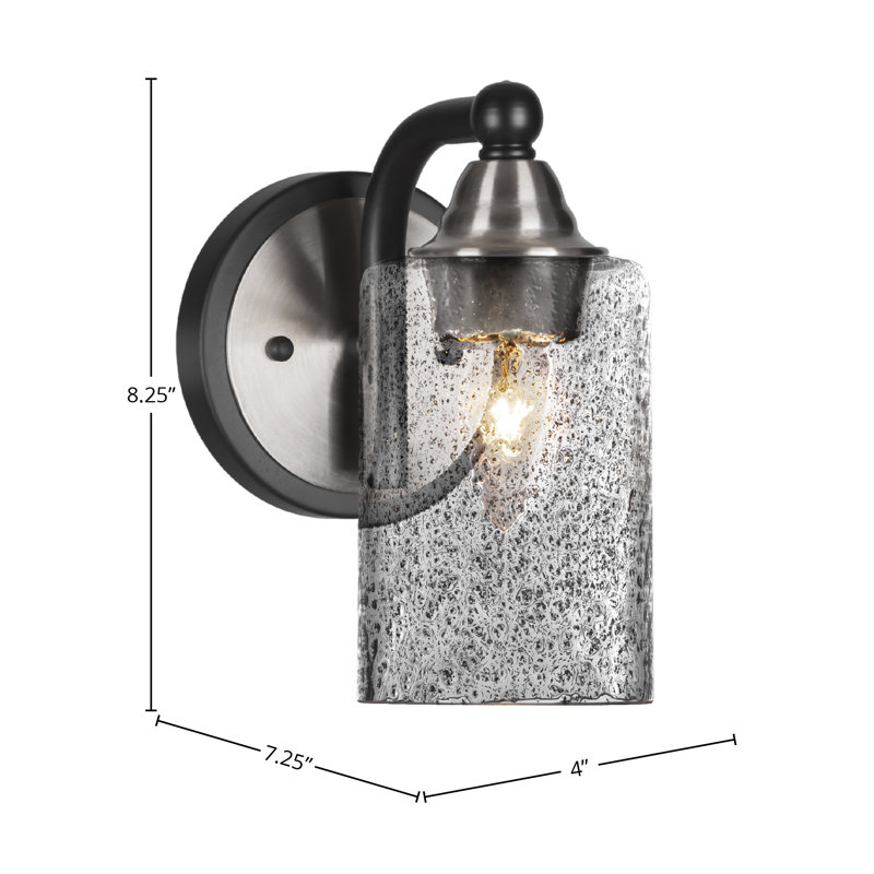 Michell 1-Light Wall Sconce, Matte Black/Brushed Nickel