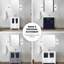 Meuble-lavabo bleu marine de 107 cm de large avec armoire latérale, comptoir en céramique blanche, miroir pratique de 71 cm, tiroirs à fermeture douce et grand espace de rangement sur le grand plateau, système de fermeture équilibré, résistant aux égratignures