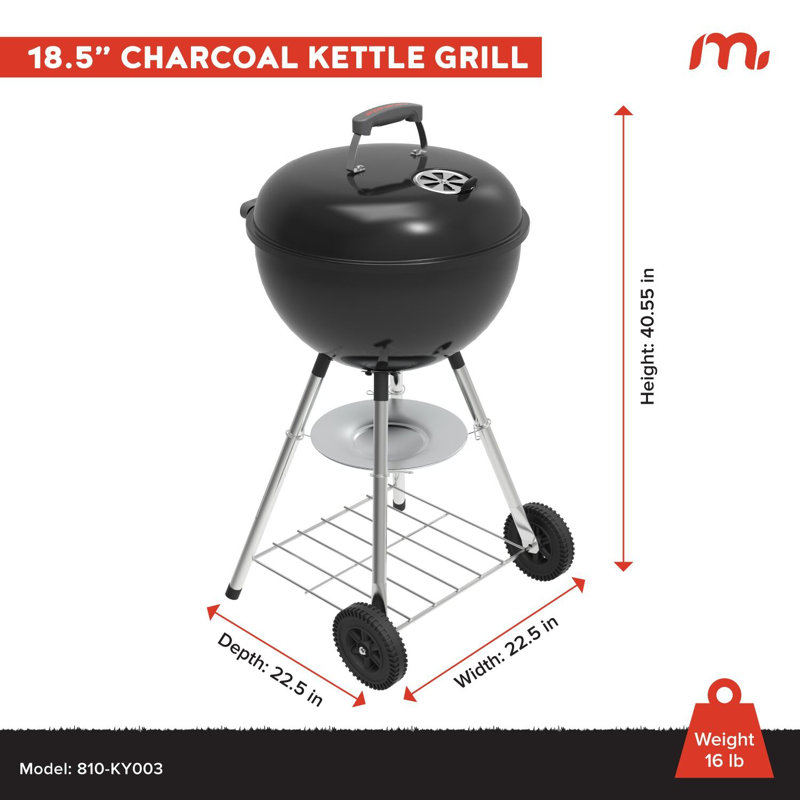 Barbecue au charbon avec bouilloire 18 po Megamaster