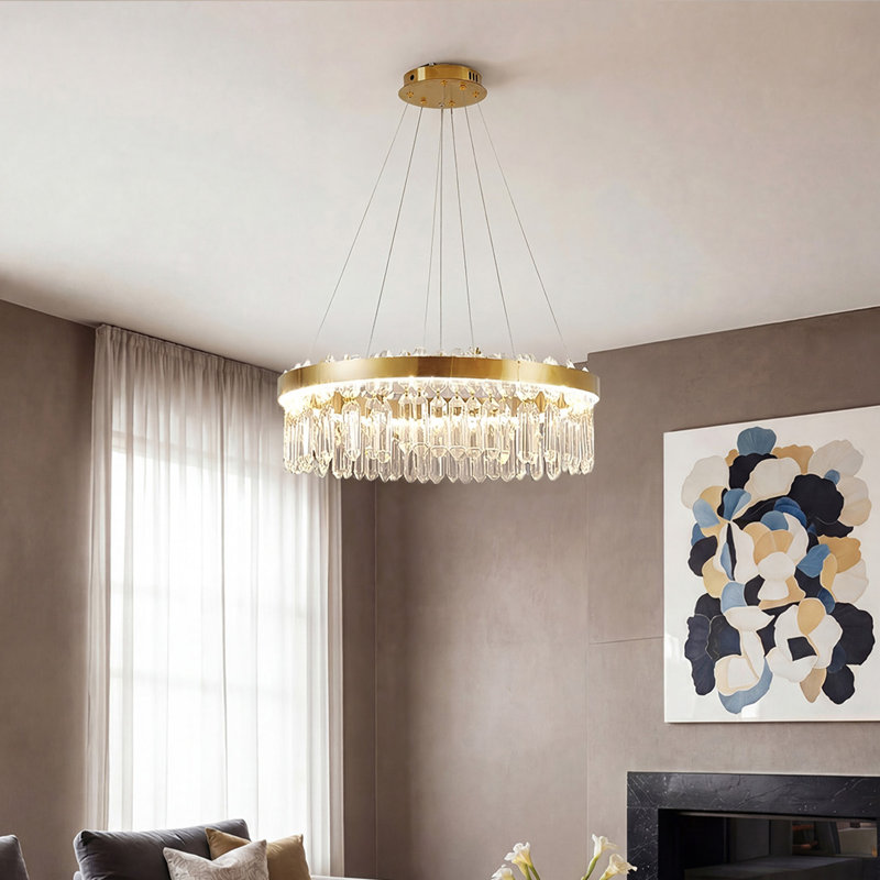 1 - Light Gold LED Crystal Pendant