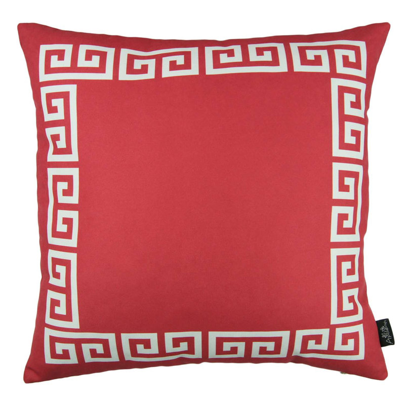 Geometric Throw Pillow, Red/White
