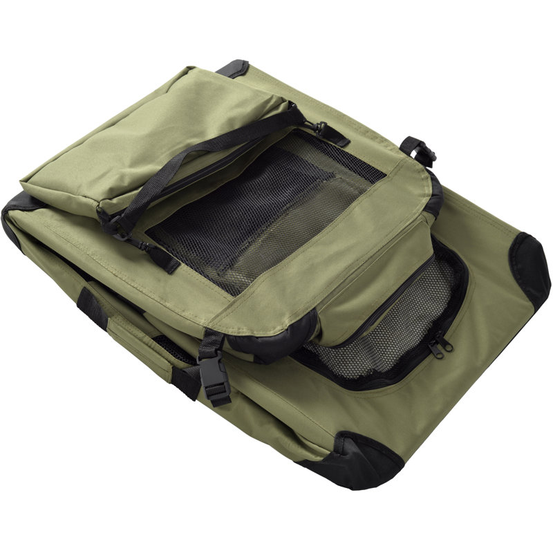 Chorley Collapsible Soft-Sided Crate with 1 Door, Medium (42 cm H x 42 cm W x  60 cm L), Green