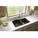 Karran Undermount Quartz Composite 32'' X 21'' 60/40 Double Bowl Kitchen Sink