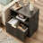 Mid Century Modern Nightstand With Drawers, Wood Fluted Bedside Table With Storage（Set of 2）-1659965210-1659965211
